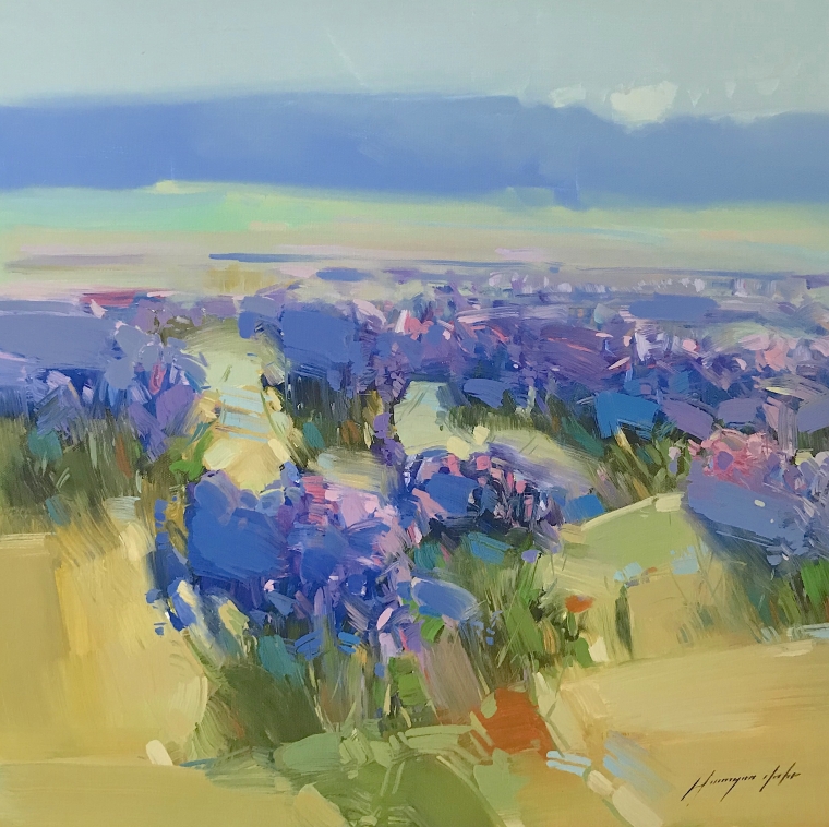 Field of Lavenders, Original oil Painting, Handmade artwork, One of a Kind                                          (copy)